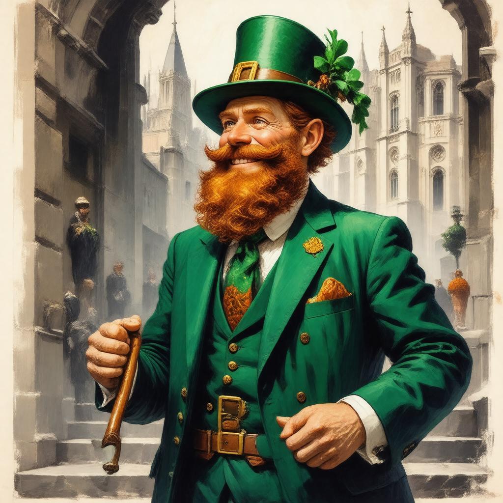 AI-created image of The Notre Dame Leprechaun