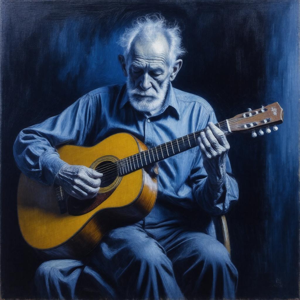 AI-created image of The Old Guitarist