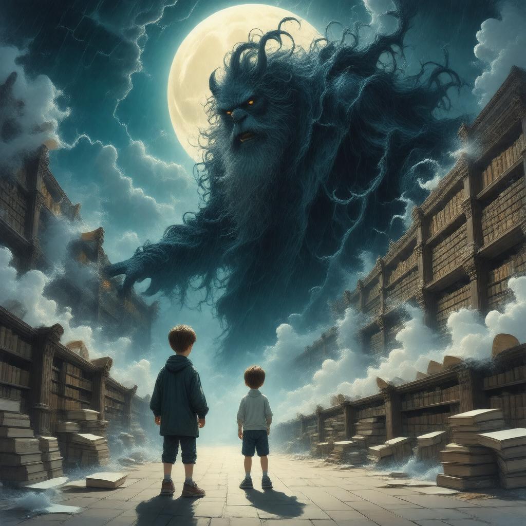 AI-created image of The Pagemaster