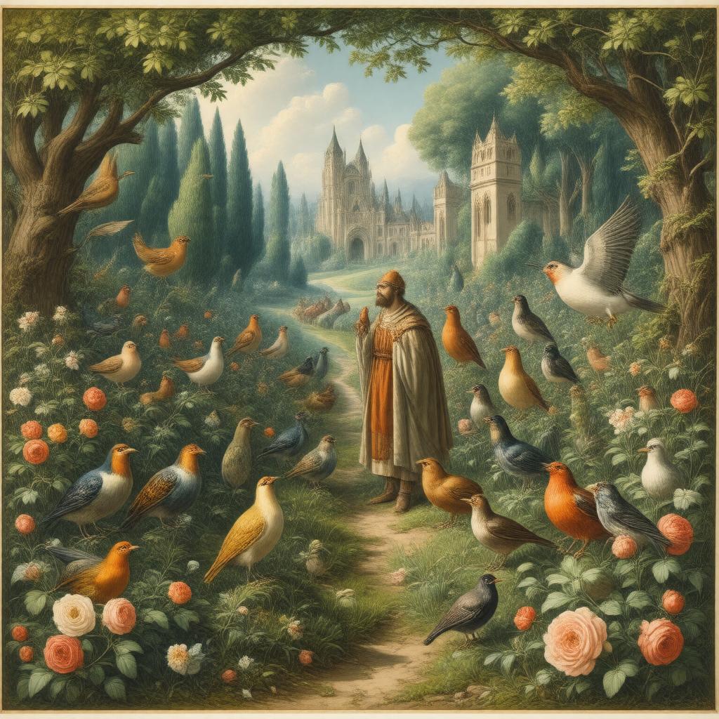 AI-created image of The Parliament of Fowls