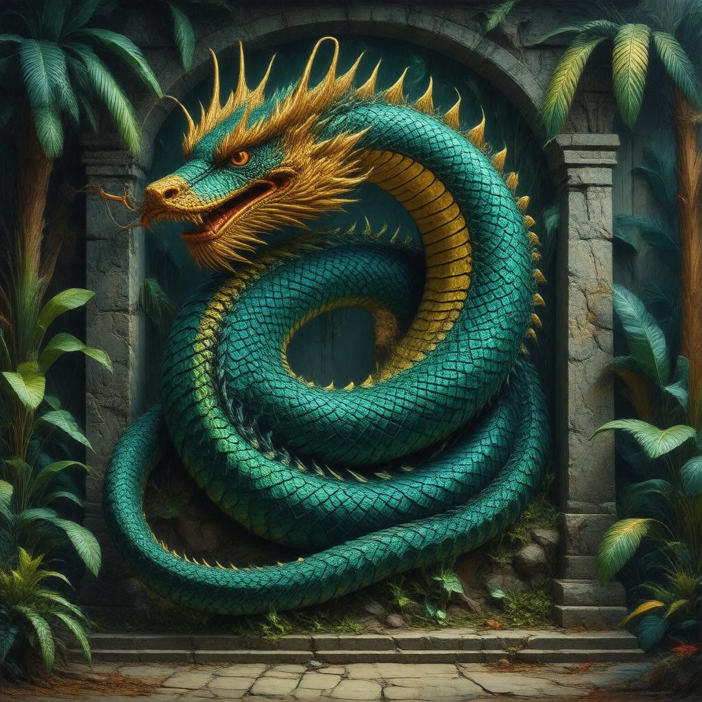 AI-created image of The Plumed Serpent