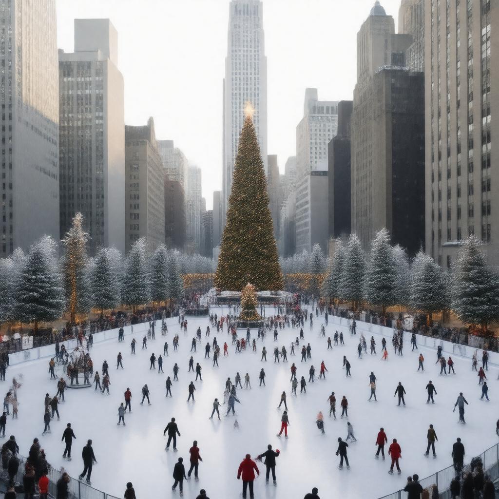 AI-created image of The Rink at Rockefeller Center