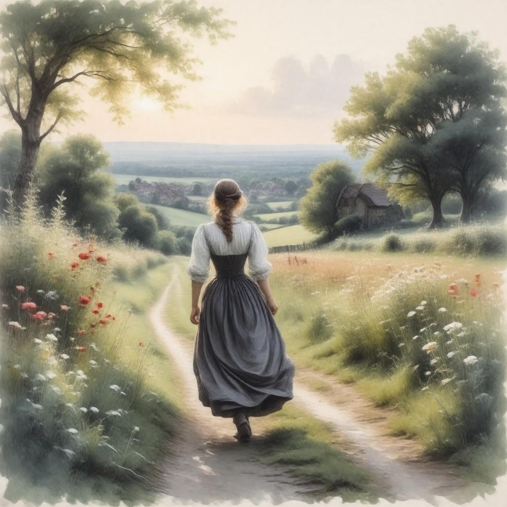 AI-created image of The Romantic Adventures of a Milkmaid