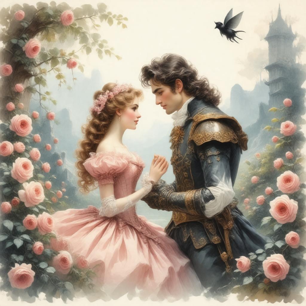 AI-created image of The Rose and the Ring