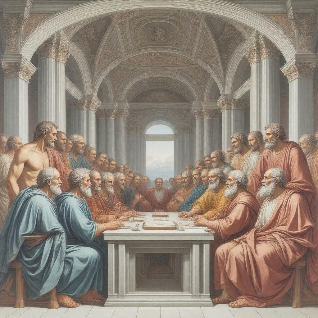 AI-created image of The School of Athens
