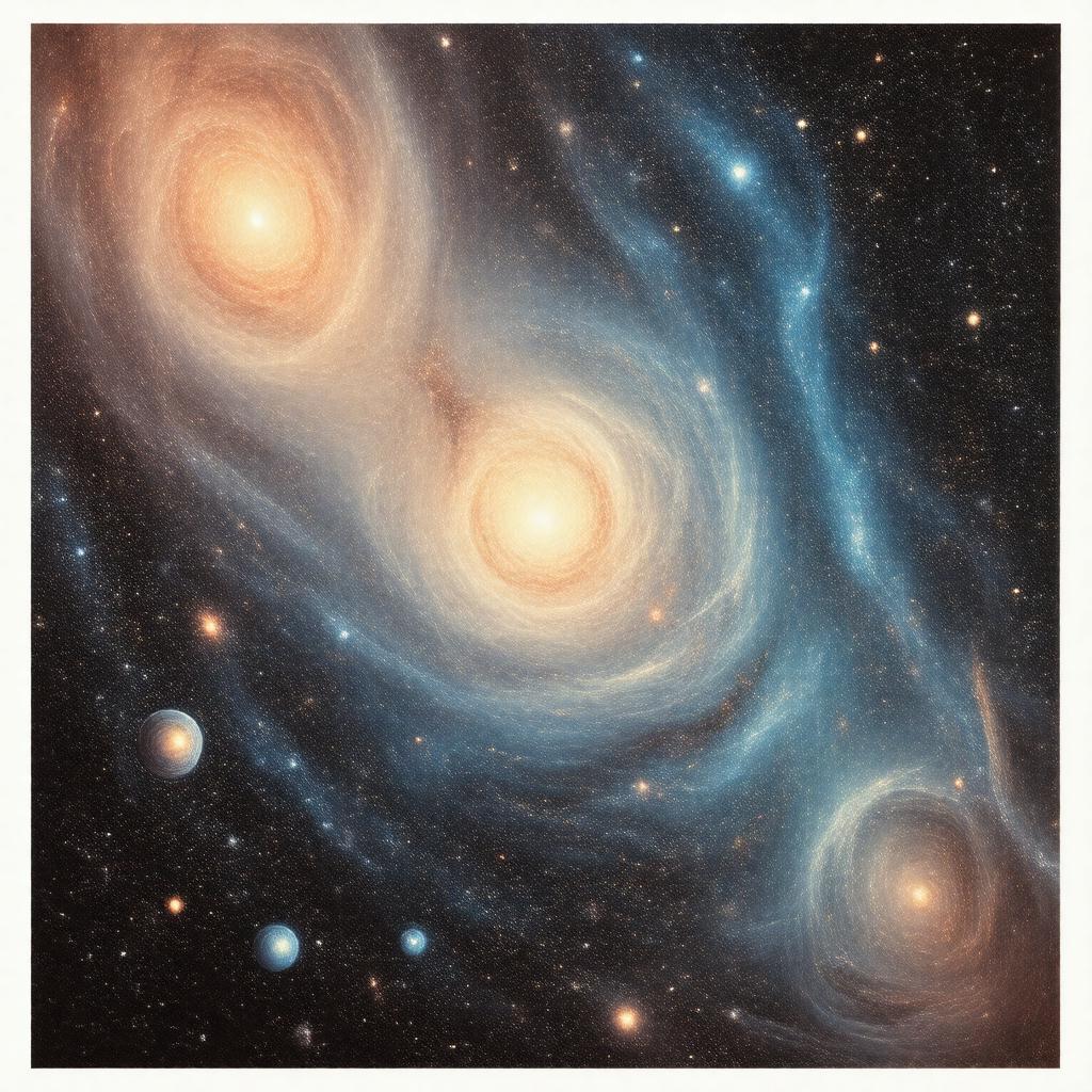 Click to view larger image AI-created image of The Shaping of the Universe