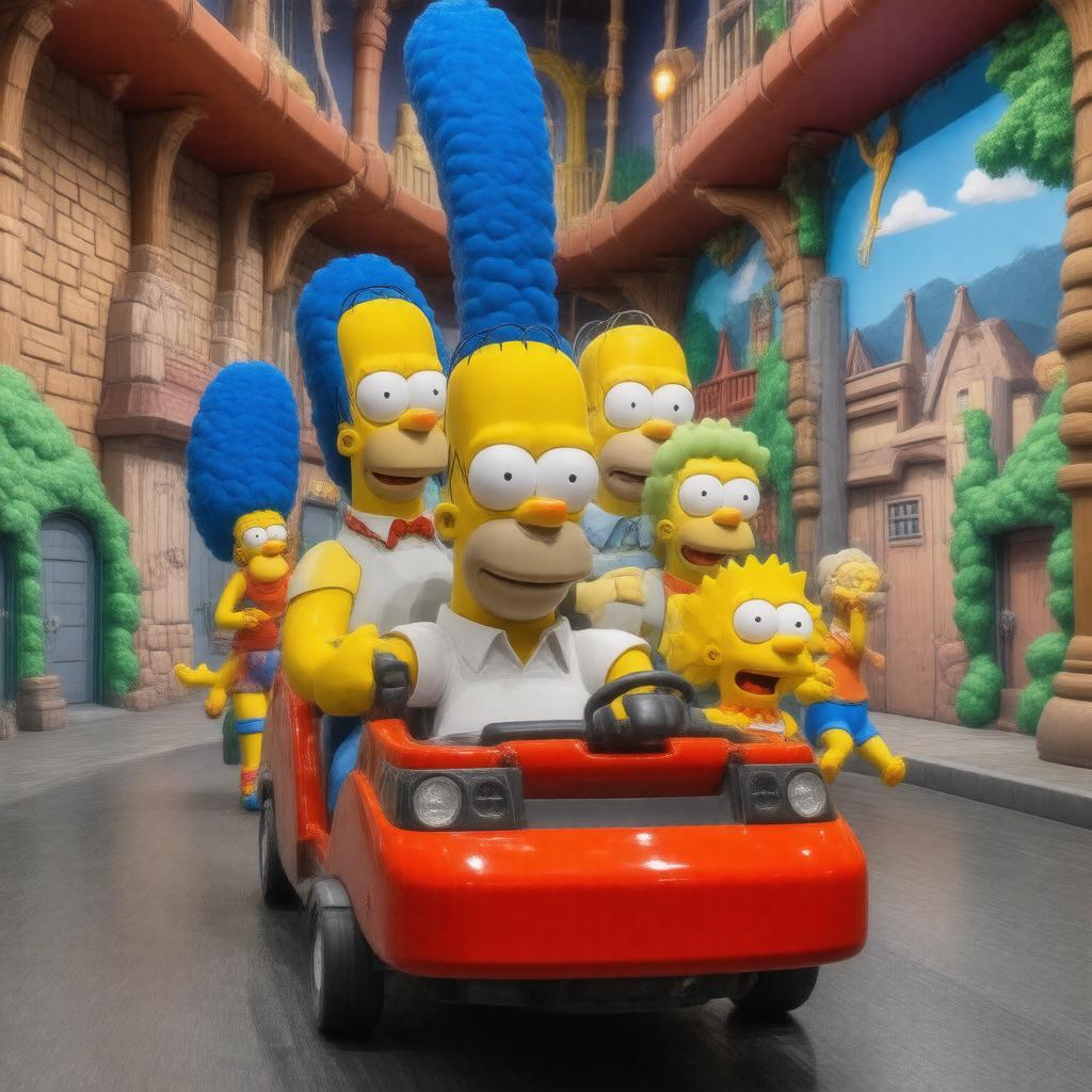 Click to view larger image AI-created image of The Simpsons Ride
