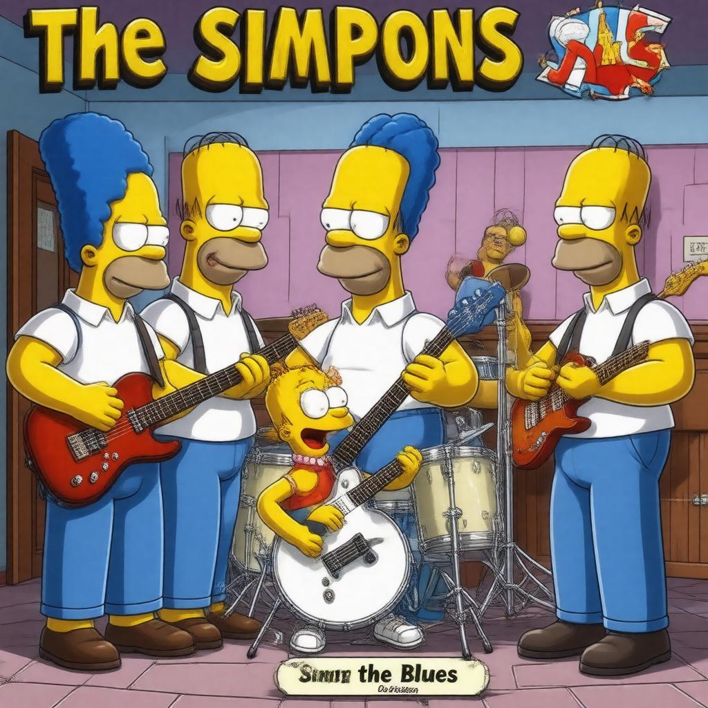 AI-created image of The Simpsons Sing the Blues
