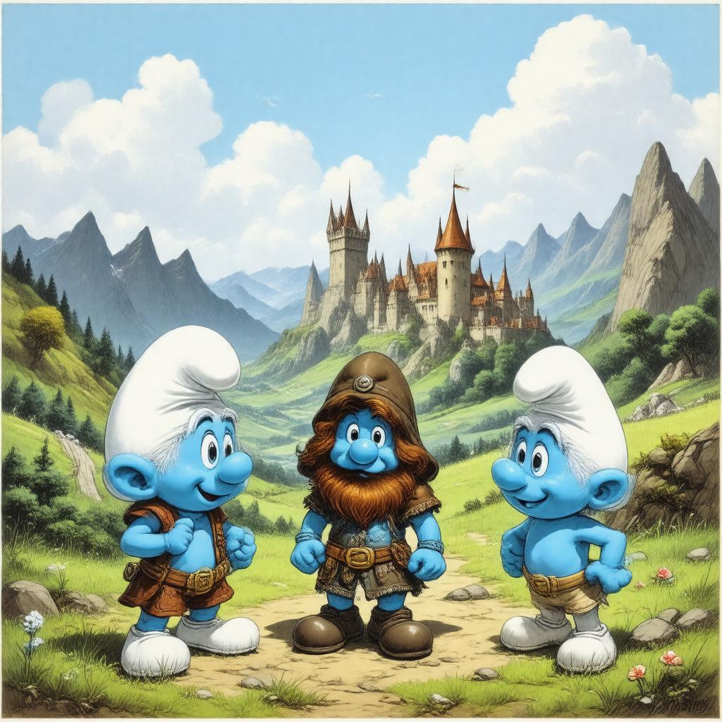Click to view larger image AI-created image of The Smurfs and the Magic Flute (comic adaptation)
