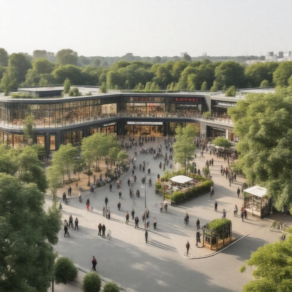 AI-created image of The Spires Shopping Centre