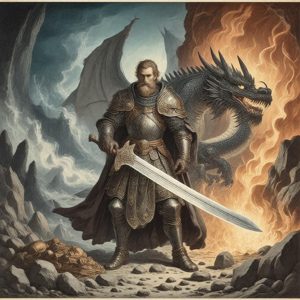 Click to view larger image AI-created image of The Story of Sigurd the Volsung and the Fall of the Niblungs