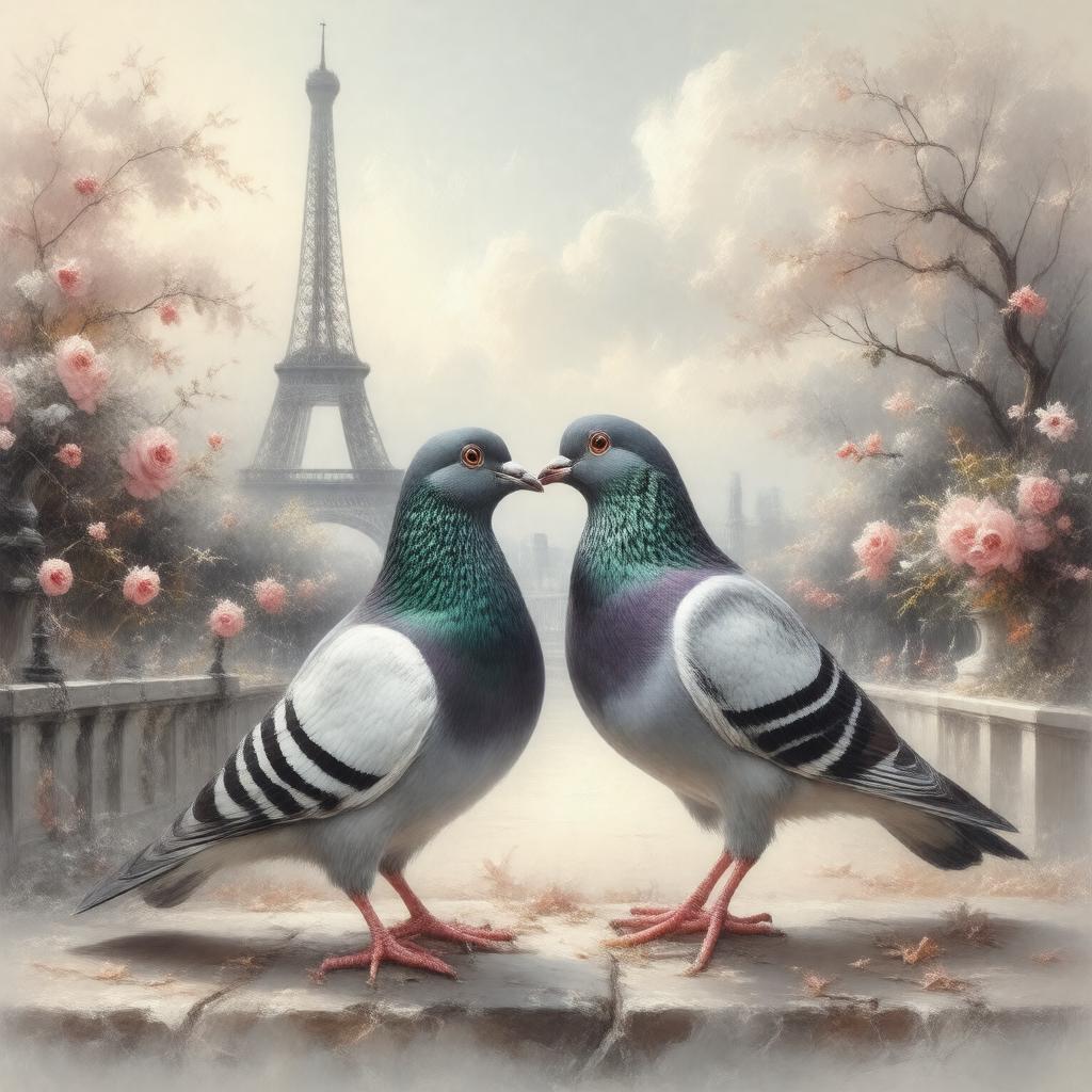 Click to view larger image AI-created image of The Two Pigeons