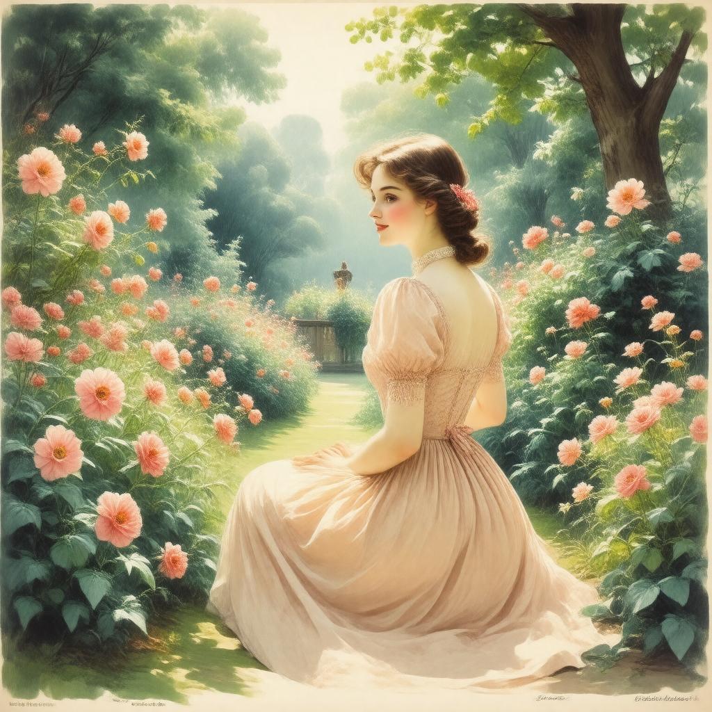 AI-created image of The Virgin in the Garden