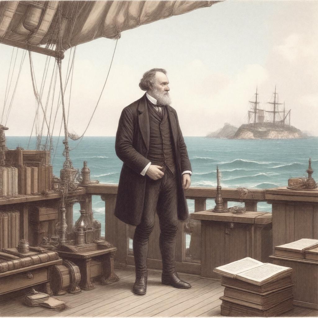 Click to view larger image AI-created image of The Voyage of the Beagle
