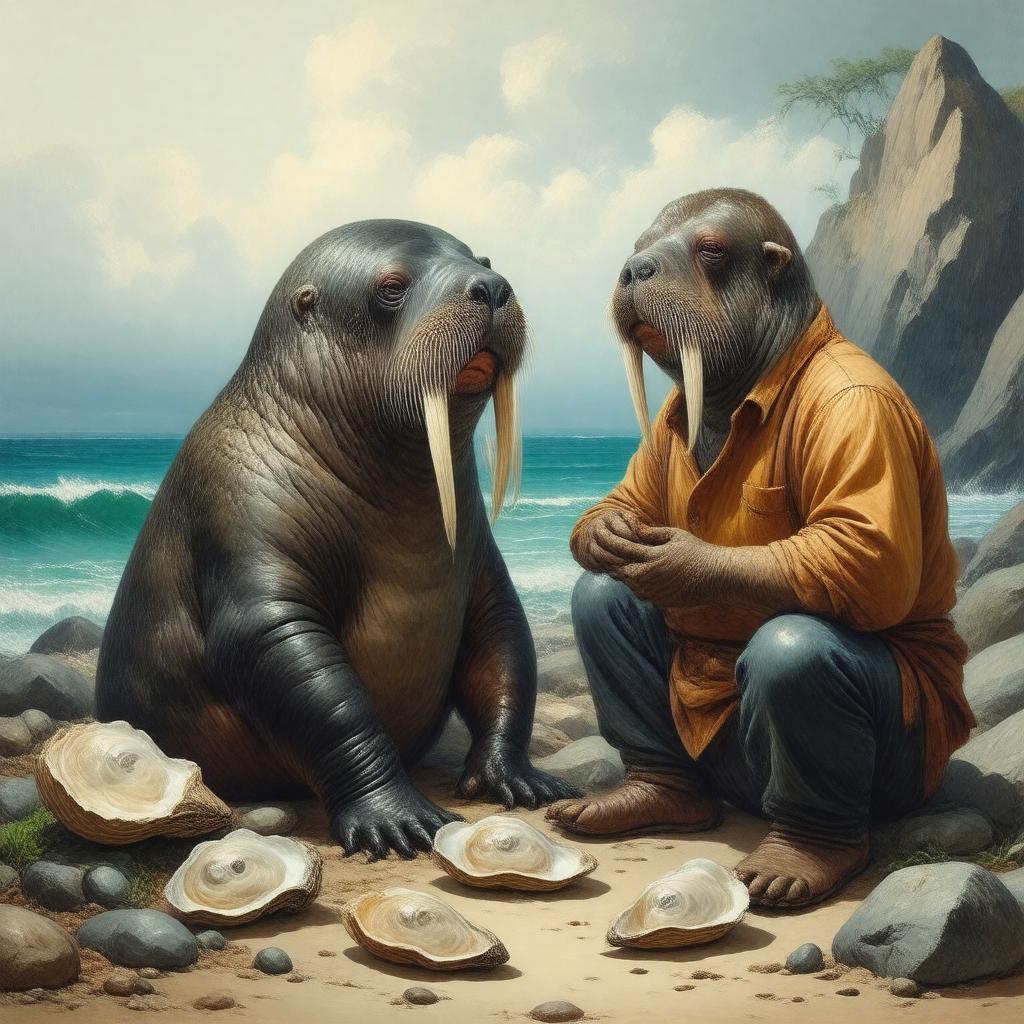 AI-created image of The Walrus and the Carpenter