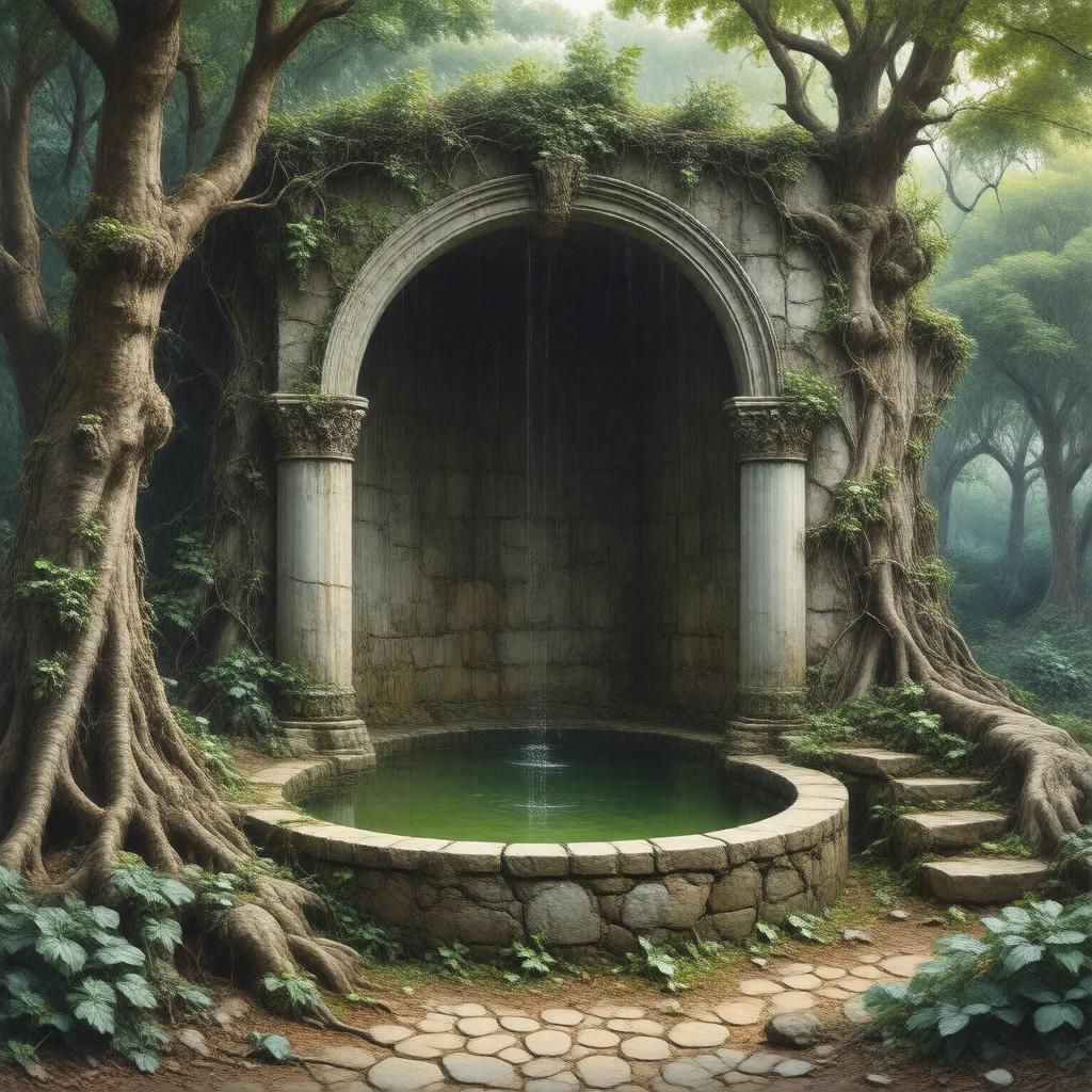 Click to view larger image AI-created image of The Well at the World's End