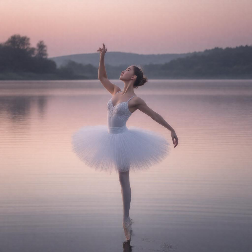 AI-created image of The White Swan (ballet)