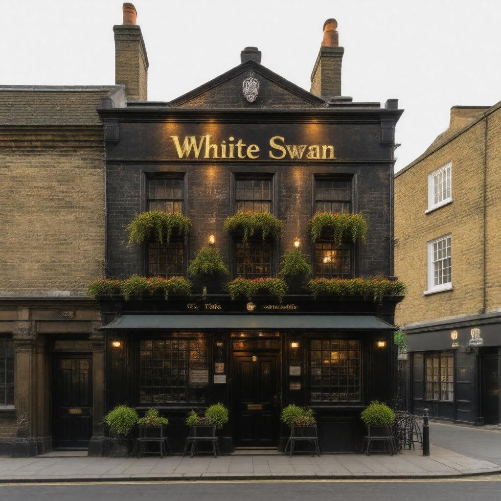 AI-created image of The White Swan (pub)