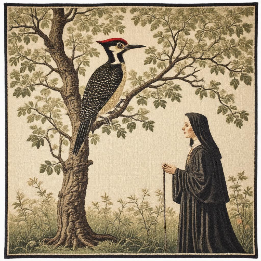 AI-created image of The Woodpecker tapestry