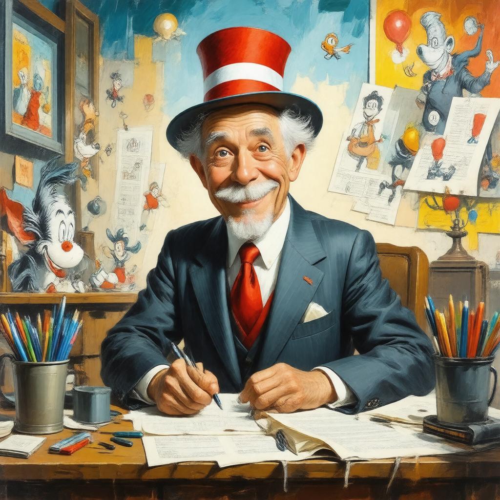 AI-created image of Theodor Seuss Geisel