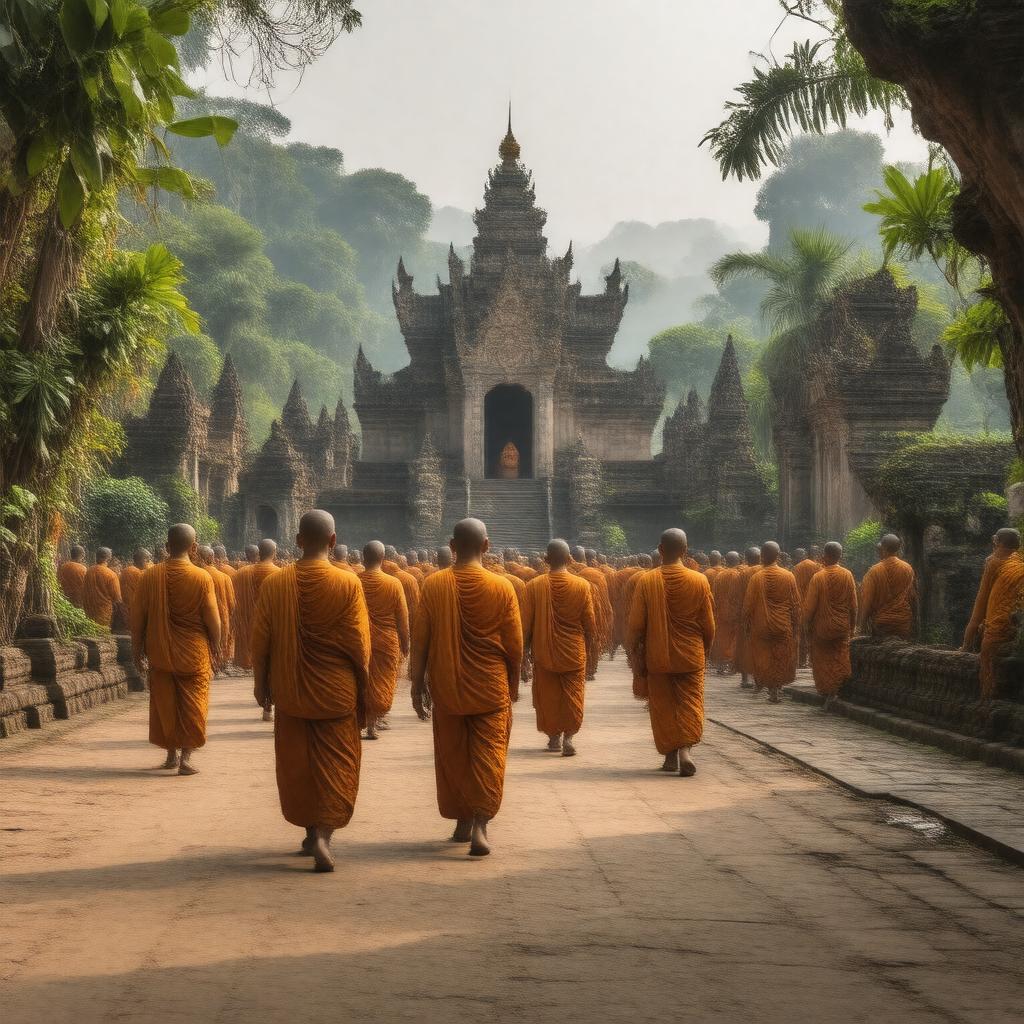 AI-created image of Theravada Buddhists