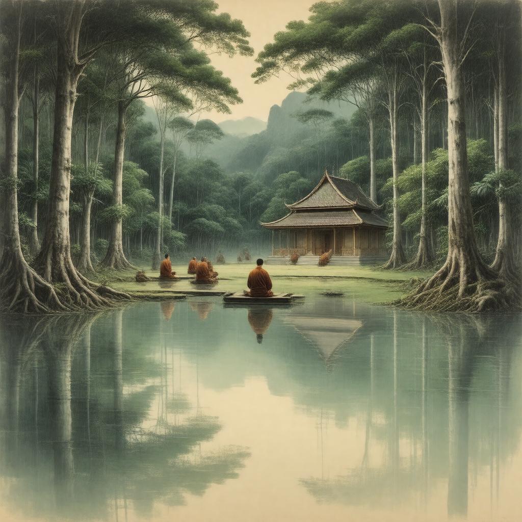 AI-created image of Theravada Forest Tradition