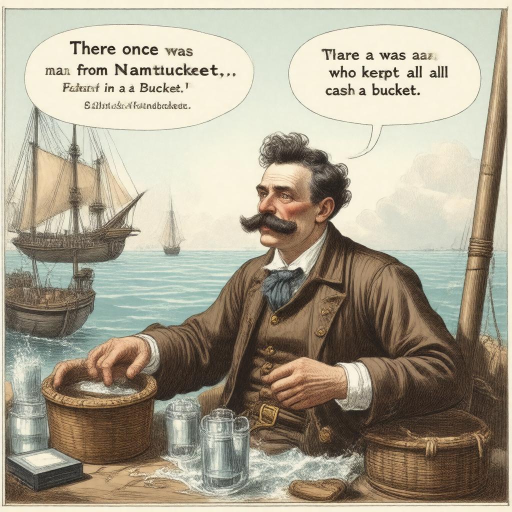 Click to view larger image AI-created image of There Once Was a Man from Nantucket (limerick)