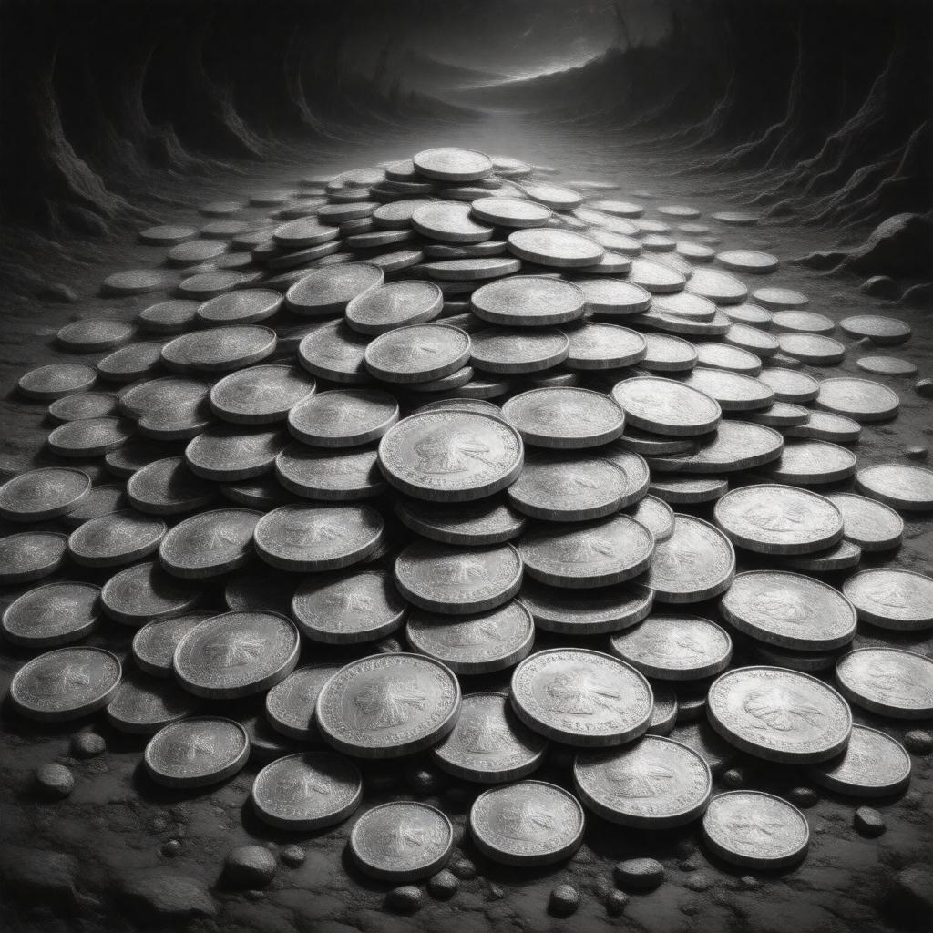 AI-created image of Thirty Pieces of Silver