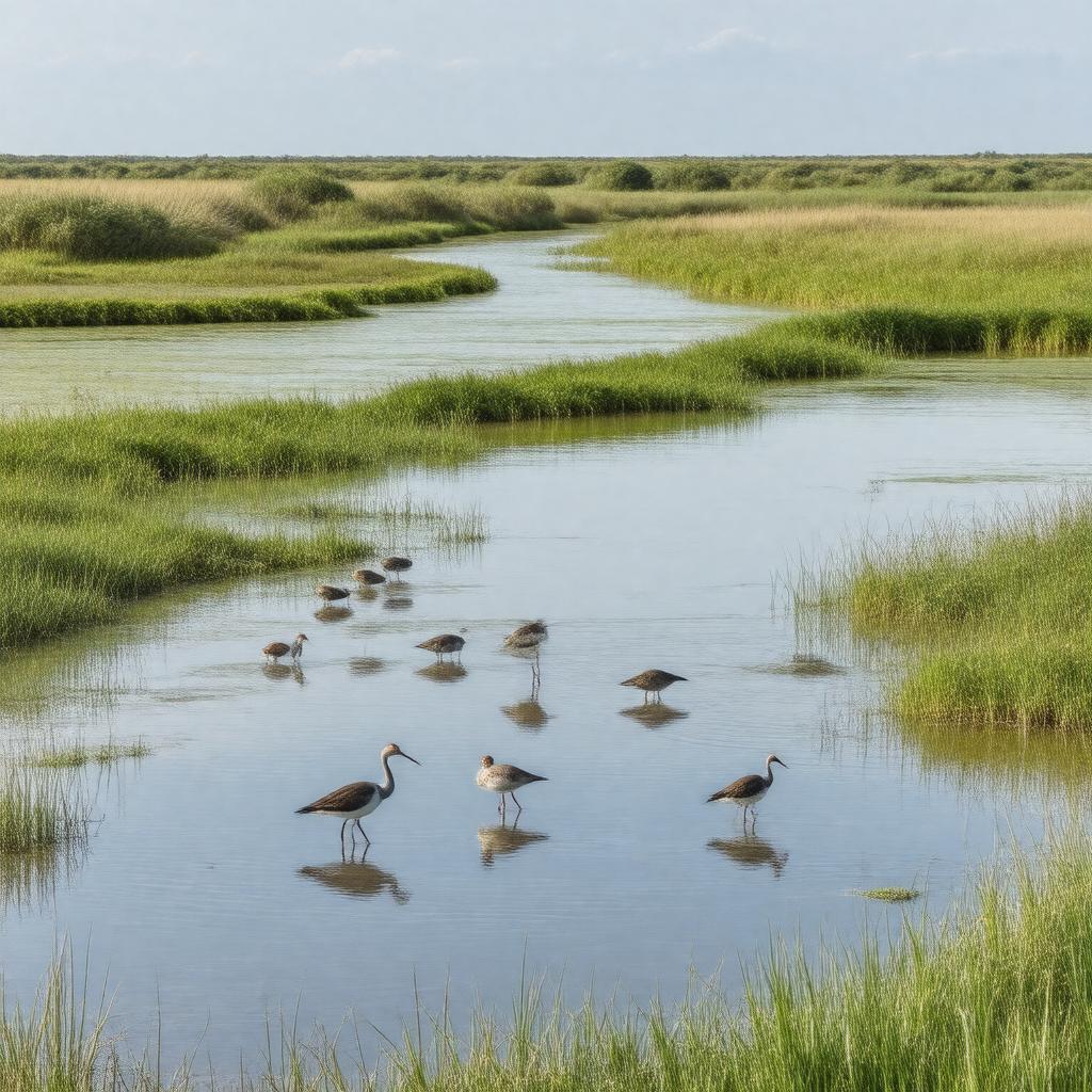 AI-created image of Thornham Marshes