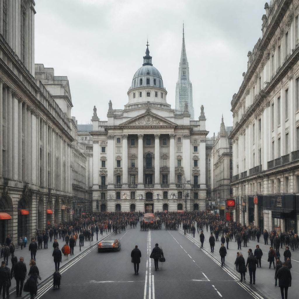 Click to view larger image AI-created image of Threadneedle Street