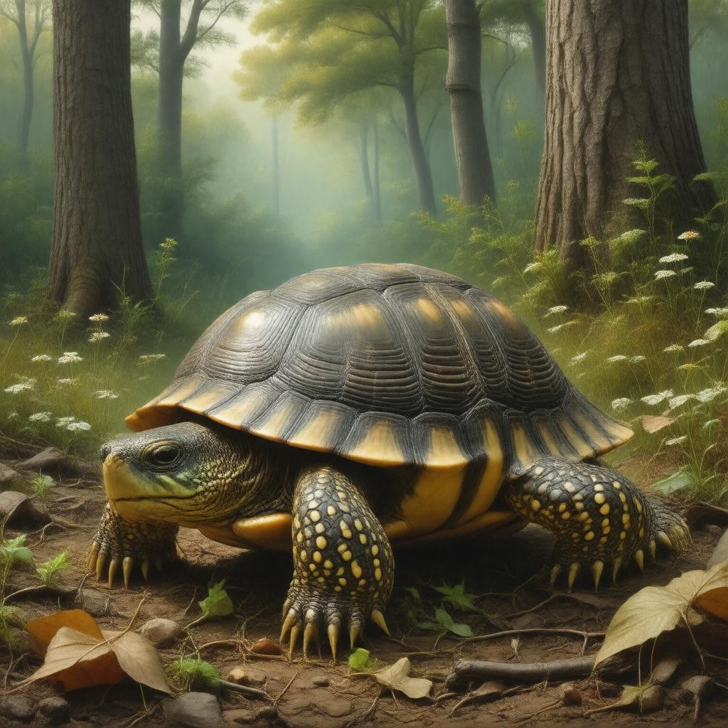 AI-created image of Three-toed box turtle