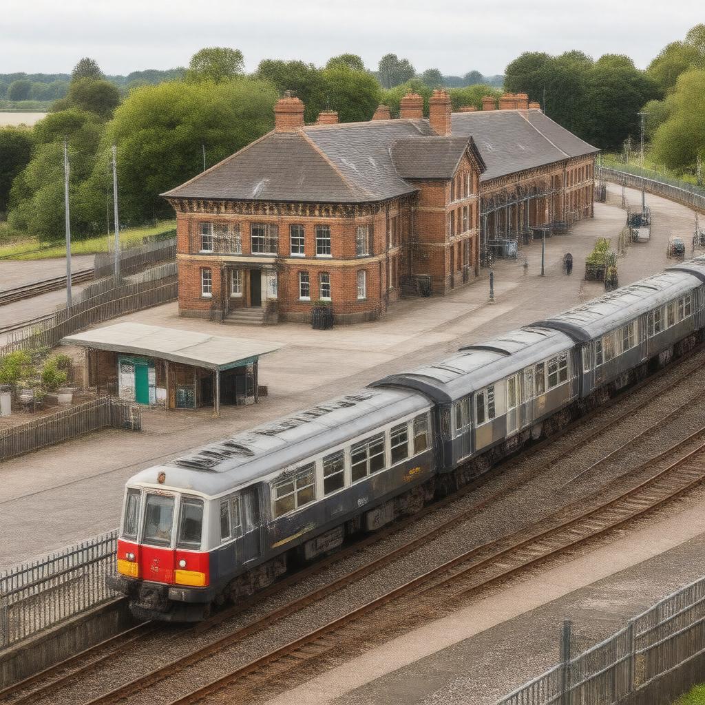 AI-created image of Three Bridges railway station