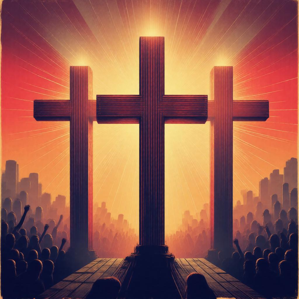 Click to view larger image AI-created image of Three Crosses