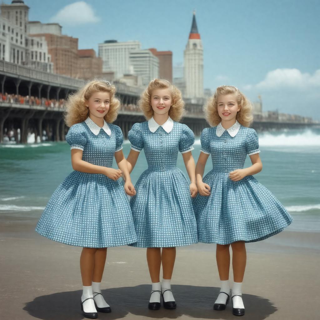 AI-created image of Three Little Girls in Blue