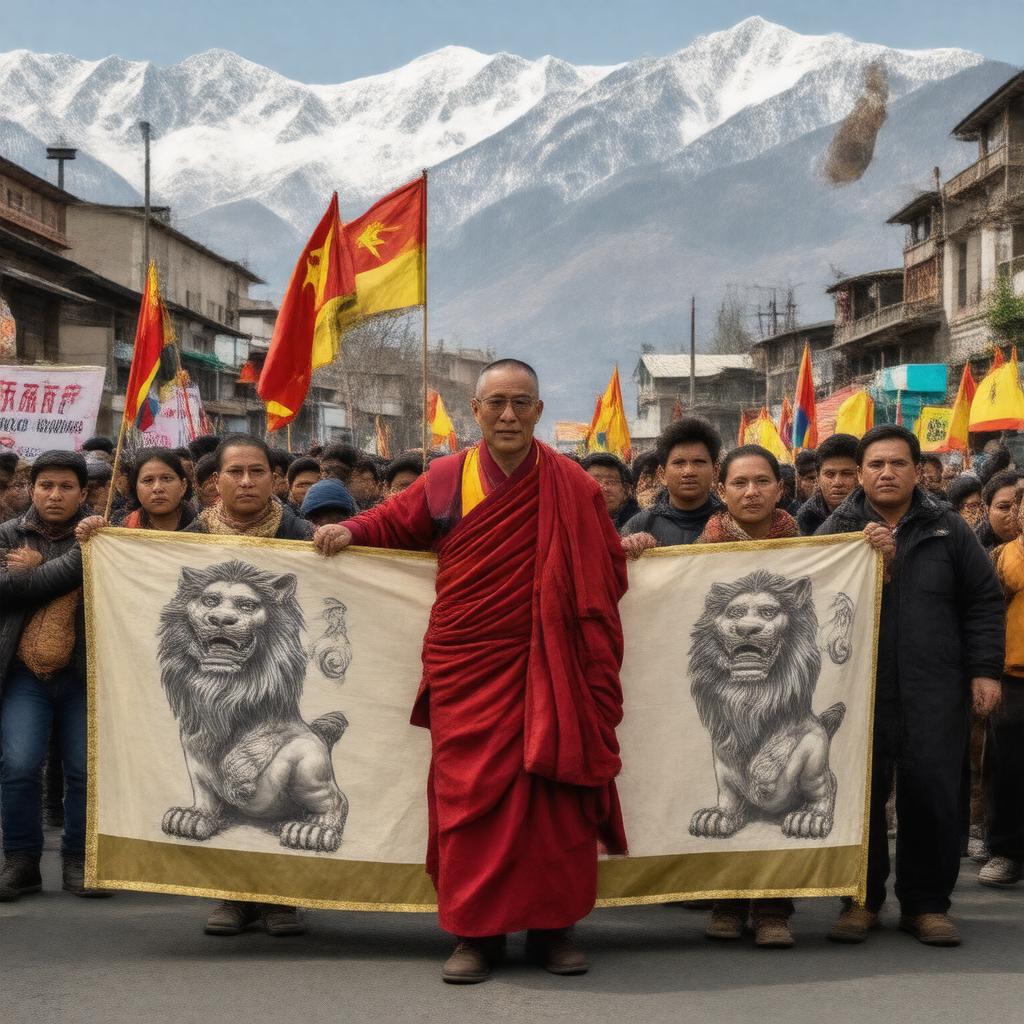 Click to view larger image AI-created image of Tibetan independence movement