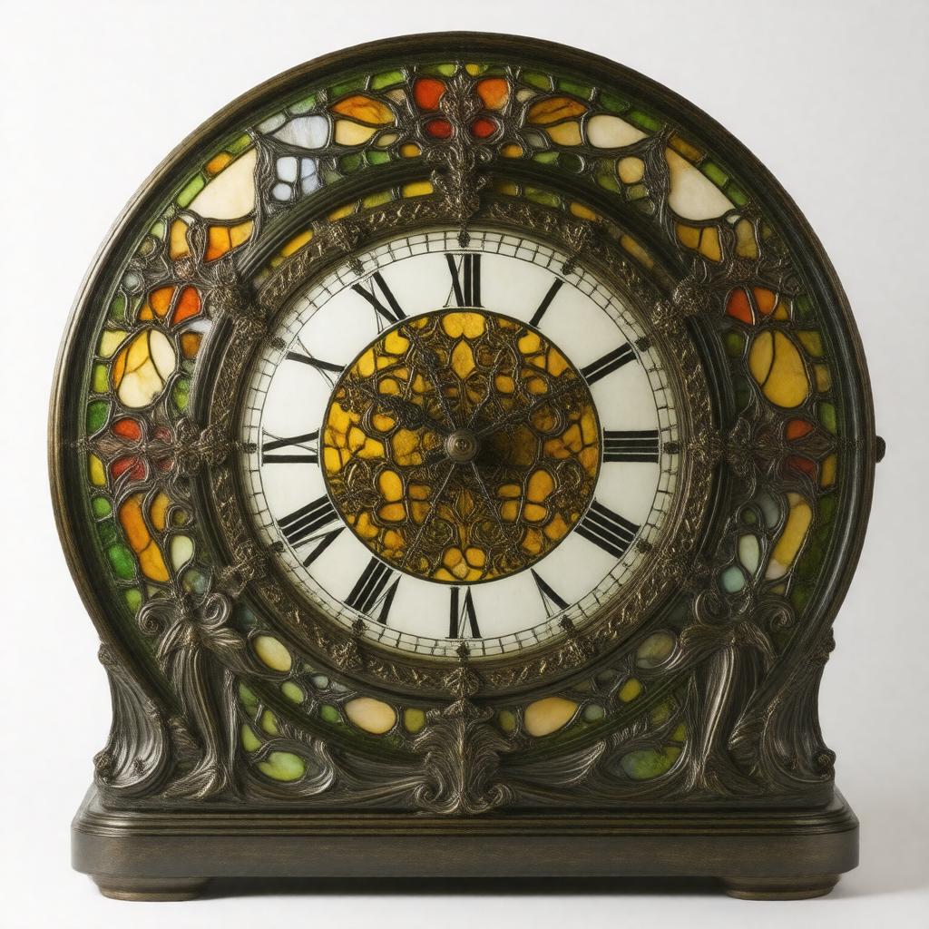 Click to view larger image AI-created image of Tiffany glass clock