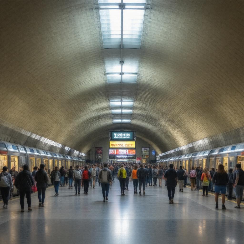 AI-created image of Times Sq–42nd St subway station