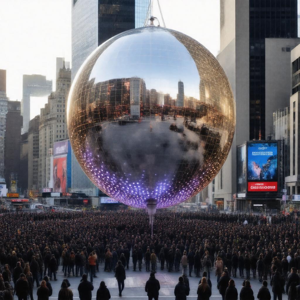 Click to view larger image AI-created image of Times Square Ball Drop