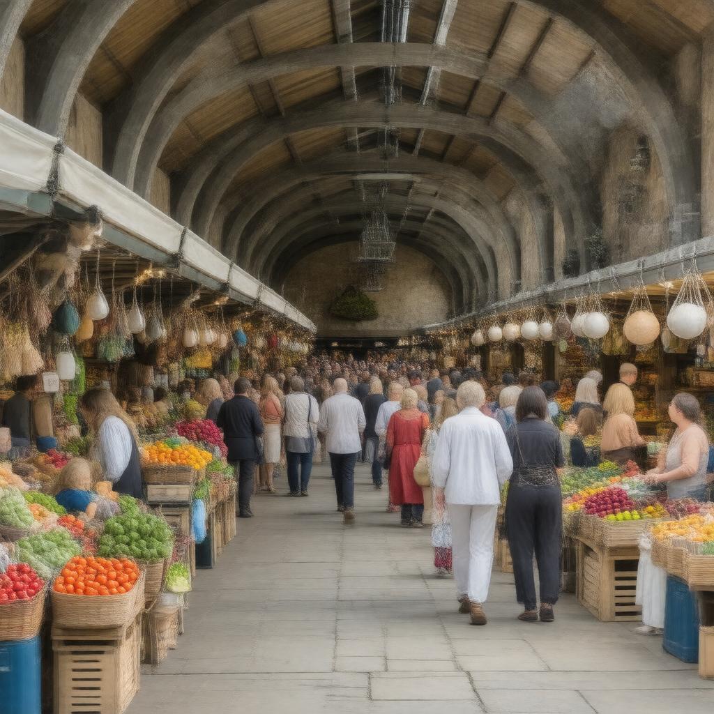 AI-created image of Tiverton Pannier Market