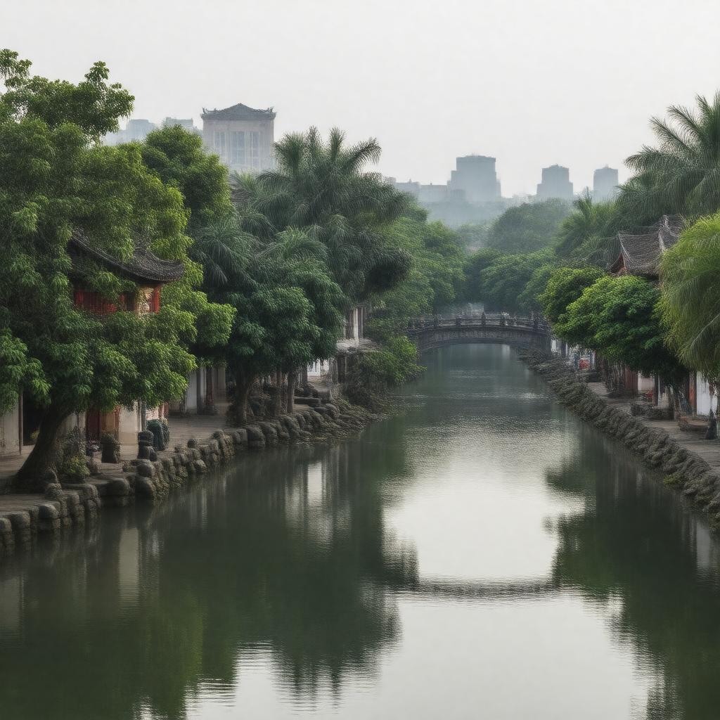 AI-created image of Tongli Ancient Town