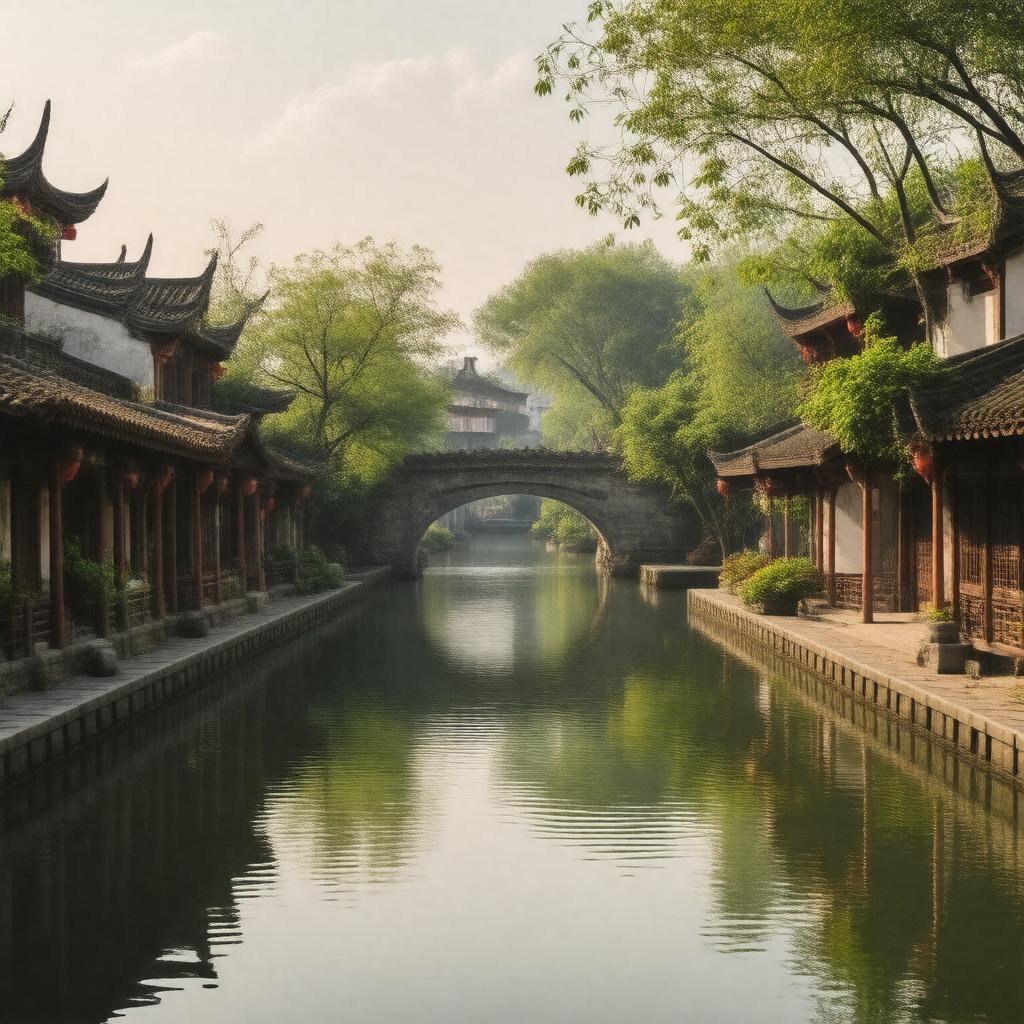 AI-created image of Tongli Town