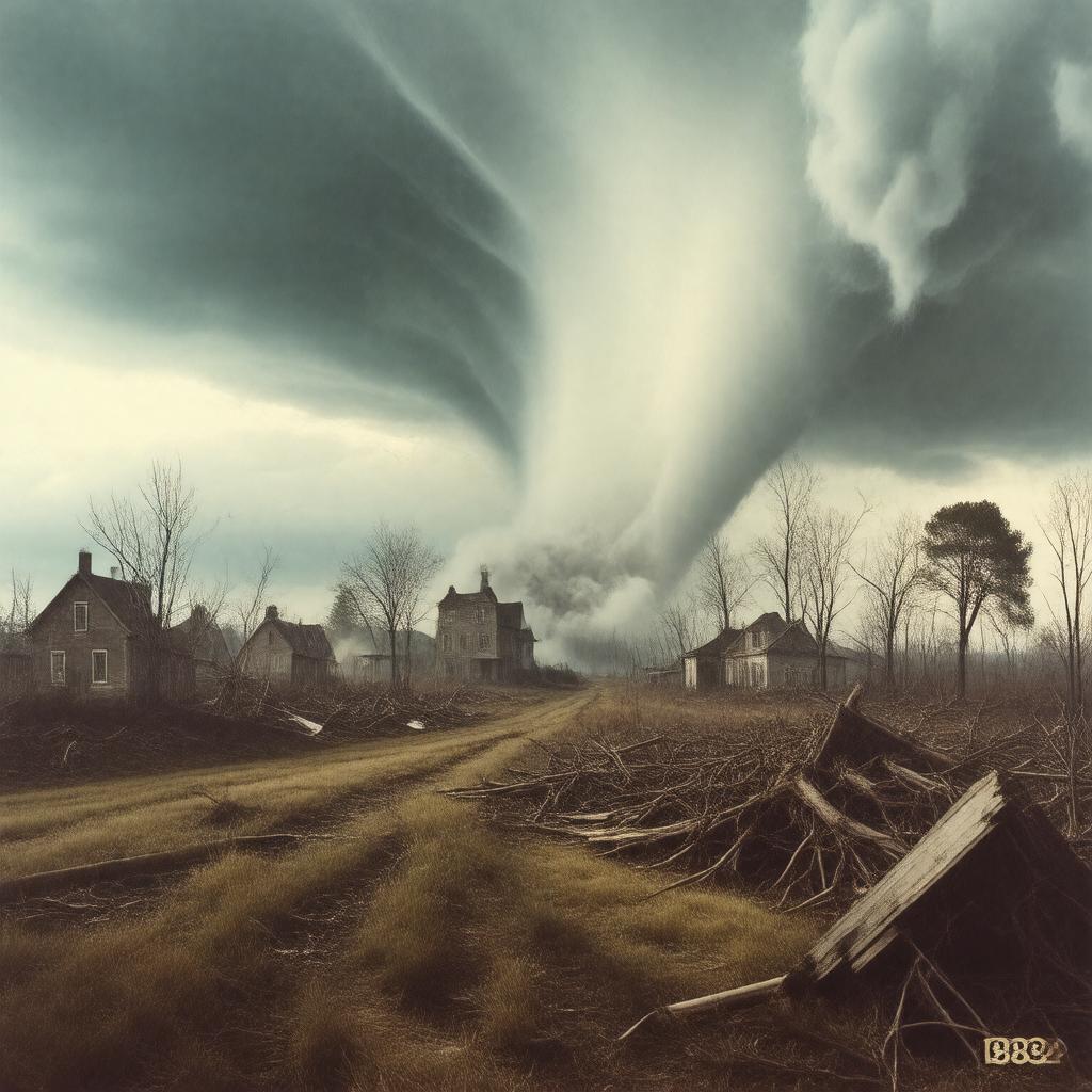 Click to view larger image AI-created image of Tornado of 1882