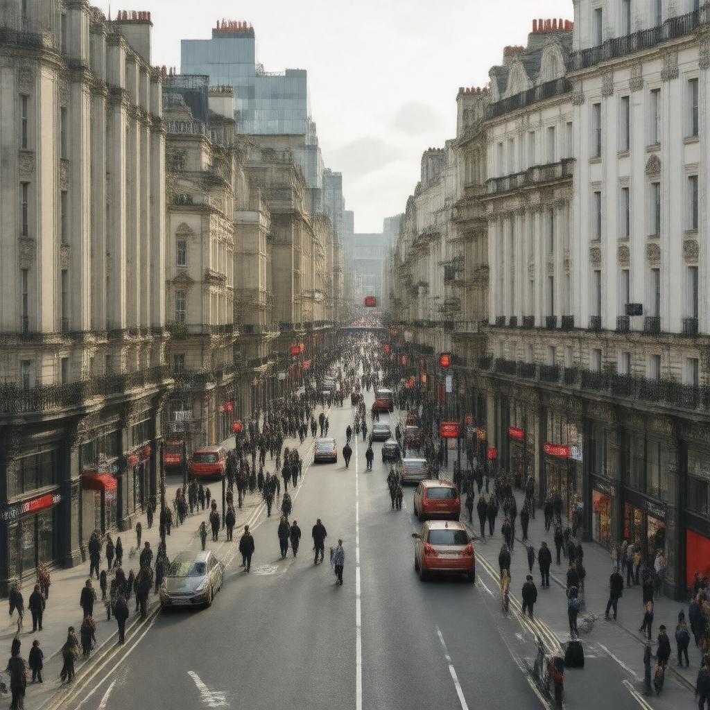 AI-created image of Tottenham Court Road