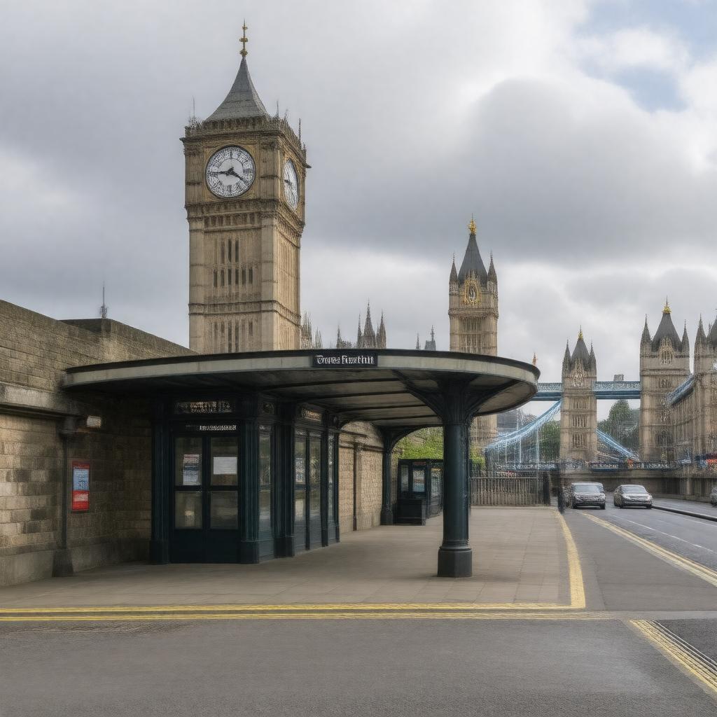 AI-created image of Tower Hill tube station