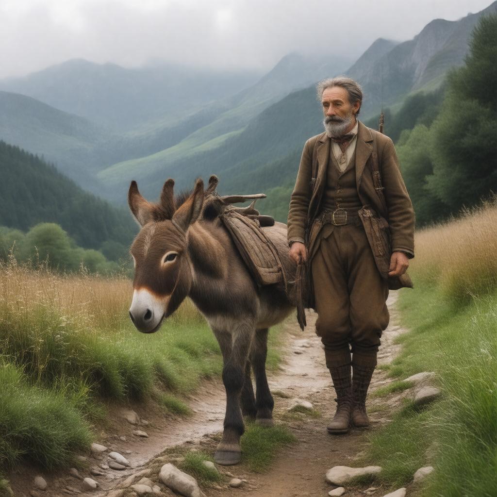 Click to view larger image AI-created image of Travels with a Donkey in the Cévennes