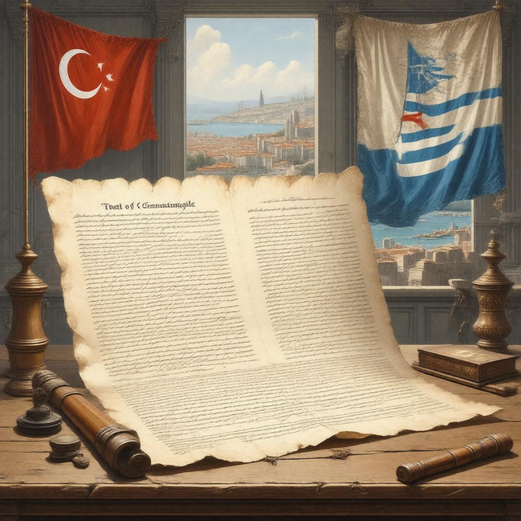 Click to view larger image AI-created image of Treaty of Constantinople