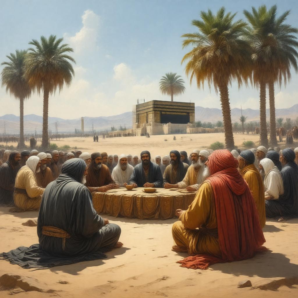 Click to view larger image AI-created image of Treaty of Hudaybiyyah