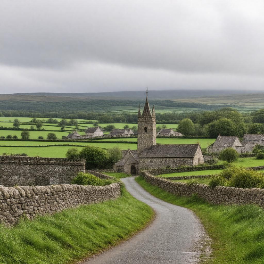 AI-created image of Trellech, Monmouthshire, Wales