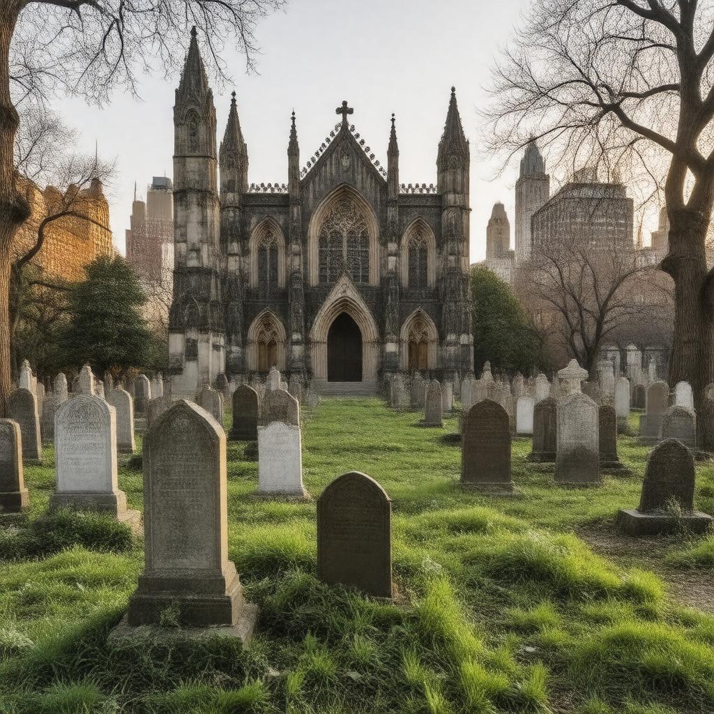 AI-created image of Trinity Church Cemetery, New York City