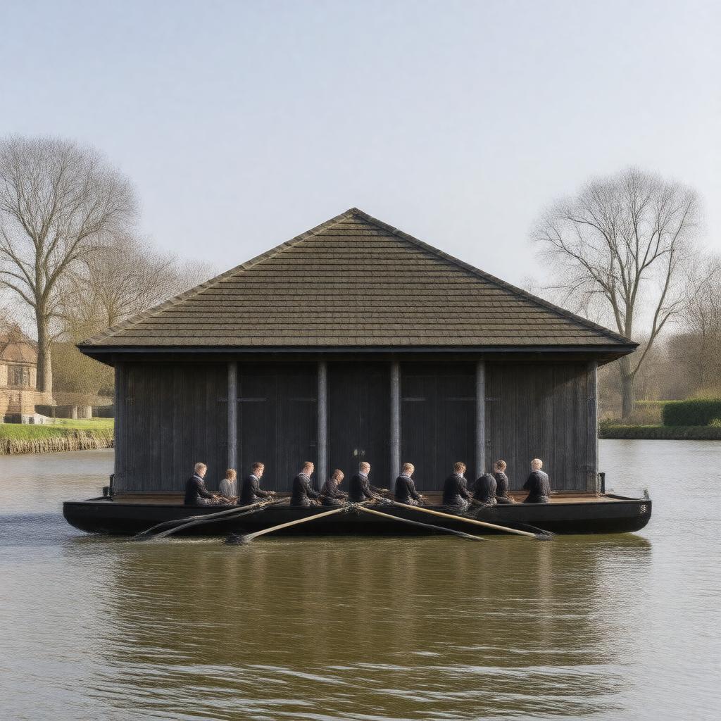 Click to view larger image AI-created image of Trinity College Boat Club